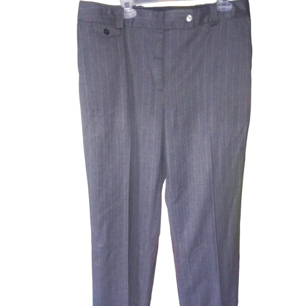 Talbot Heritage Straight Gray and White Pin Stripe Dress Pants Size 16